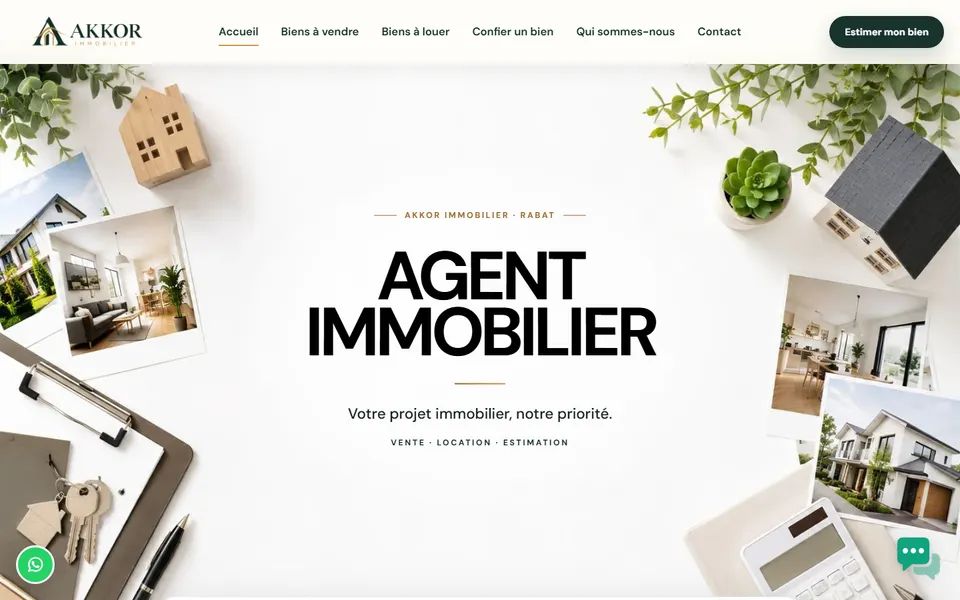 Capture du site Akkor Immobilier