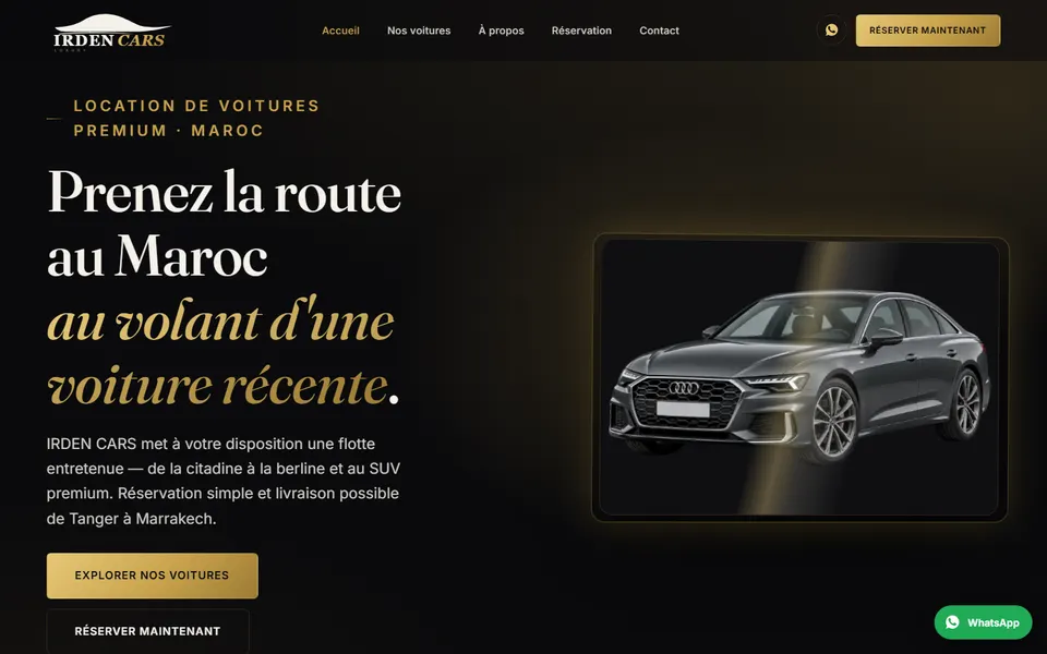 Capture du site Irden Cars