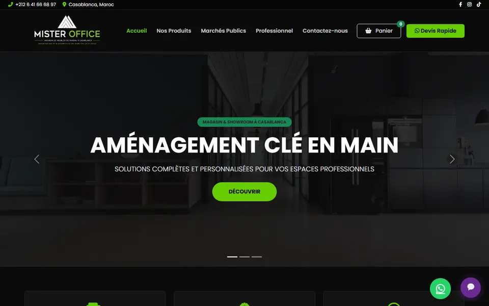 Capture du site Mister Office Maroc